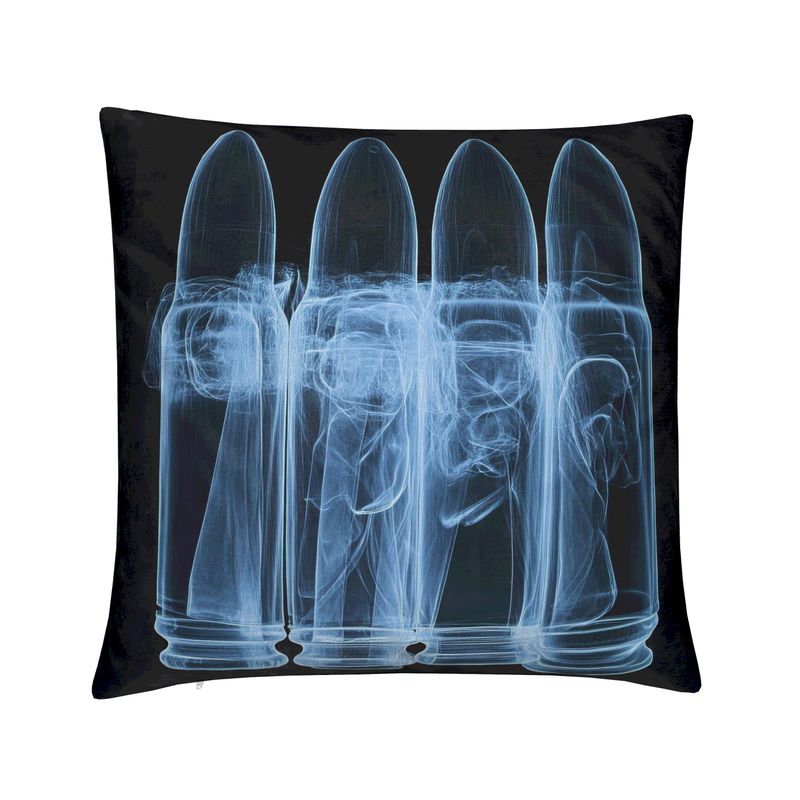 💥 Double-Sided X-Ray Gun & Bullet Throw Pillow | Minimalist Modern Décor